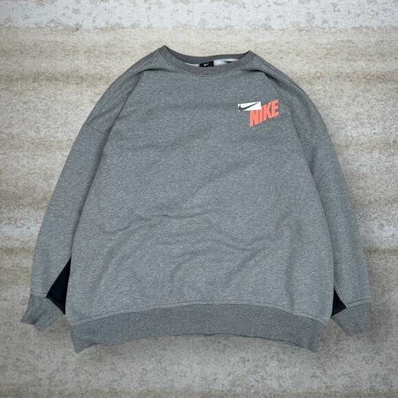 Nike Other - Vintage Y2K Nike Sweatshirt Mens XL Grey Salmon Spellout Logo Cotton Pullover